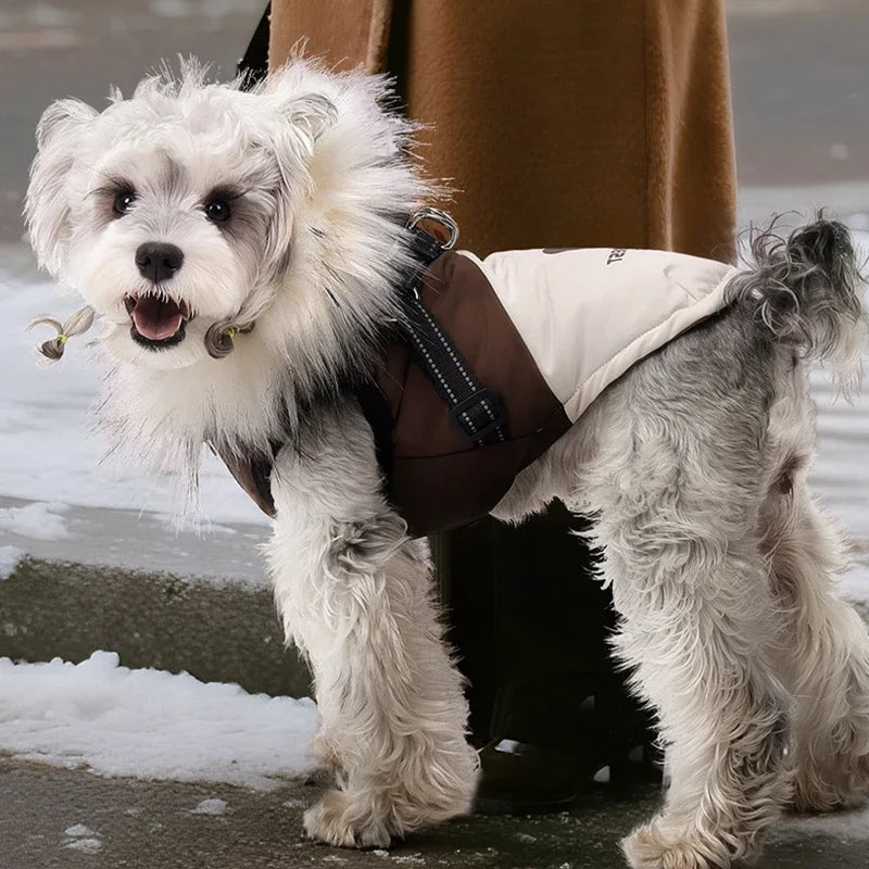 Fleece Hooded Dog Winter Coat – Soft Plush Cotton Vest for Warmth and Comfort