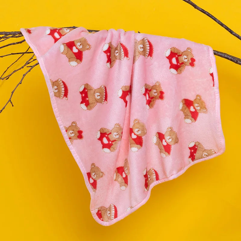 Soft Plush Pet Blanket – Warm & Breathable Coral Fleece for Dogs and Cats