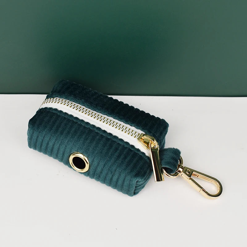 Dark green Corduroy Personalized Dog Collar, Leash & Harness Set