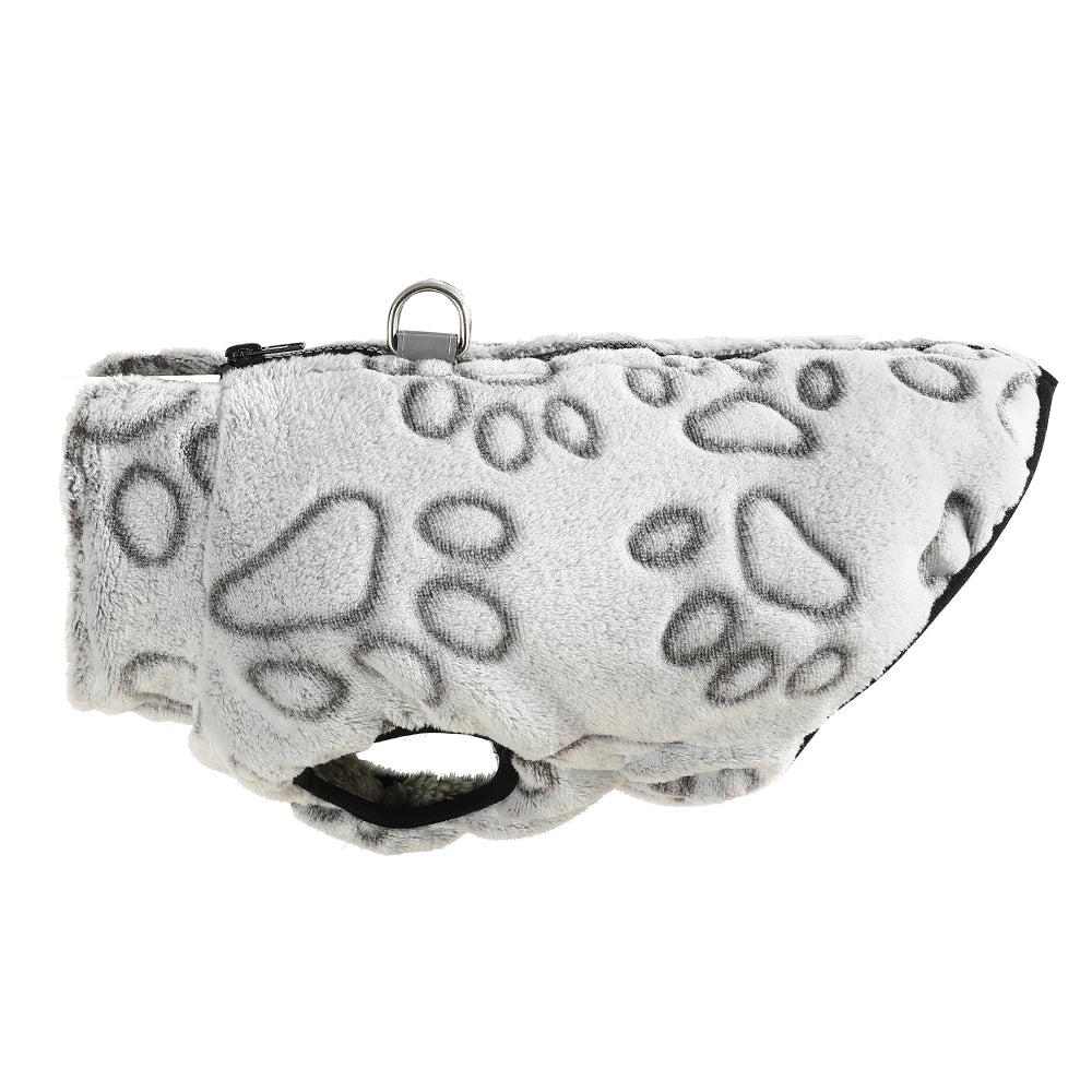 Fleece Winter Dog Jacket – Warm Adjustable Vest with D-Ring for Small Dogs