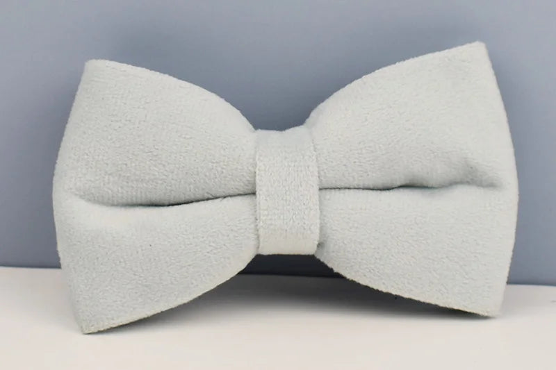 Light Blue Velve Personalized Dog Collar, Leash & Harness Set