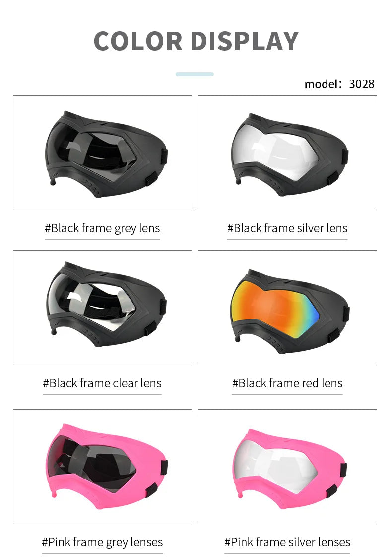 Large Dog Sunglasses – Adjustable Goggles for Medium & Large Dogs