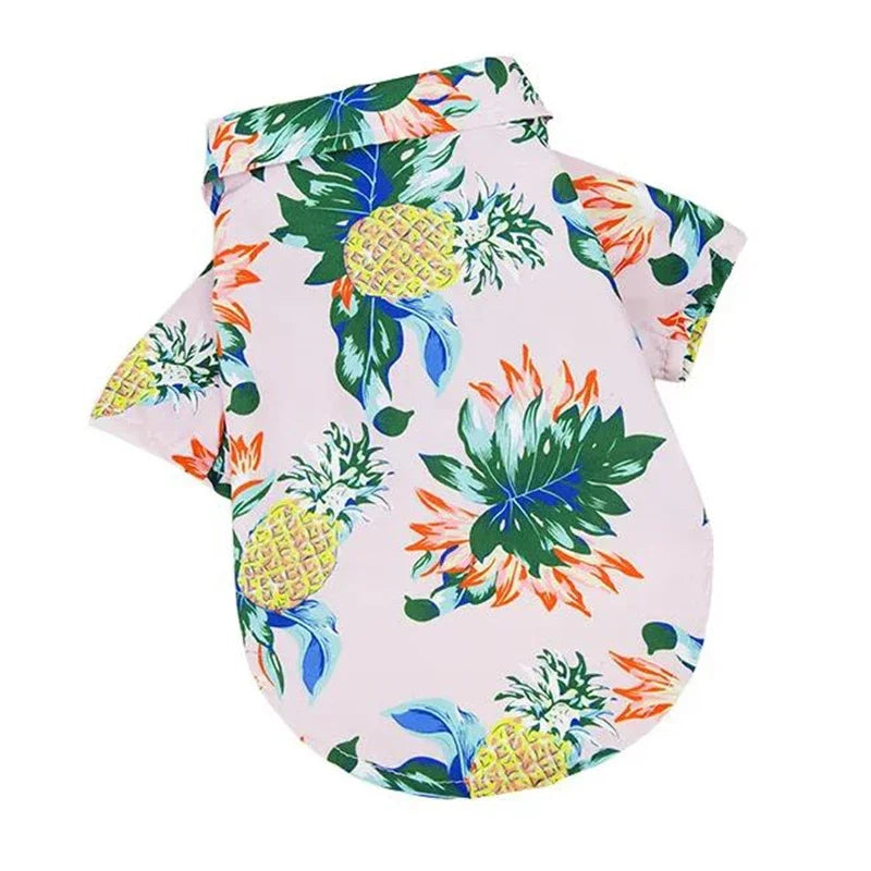Hawaiian Beach Dog T-Shirt – Lightweight Summer Outfit for Small Dogs & Cats