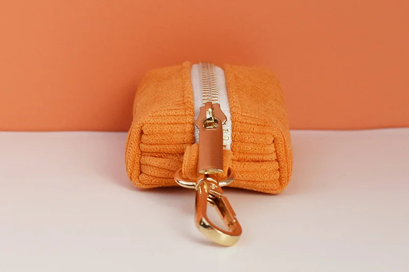 Orange Corduroy Personalized Dog Collar, Leash & Harness Set