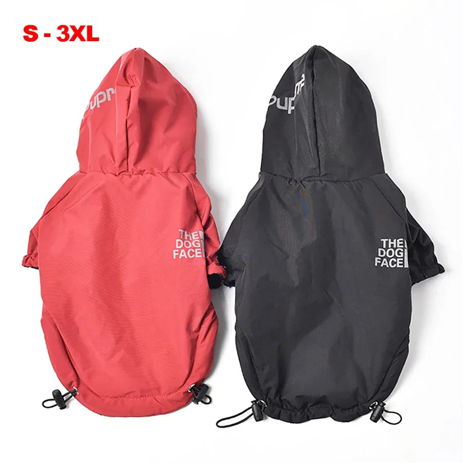 Waterproof Warm Dog Jacket – Reflective Hooded Winter Coat for Small to Large Pets