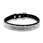 Rhinestone Dog Collar – Sparkling Crystal PU Collar for Cats & Dogs