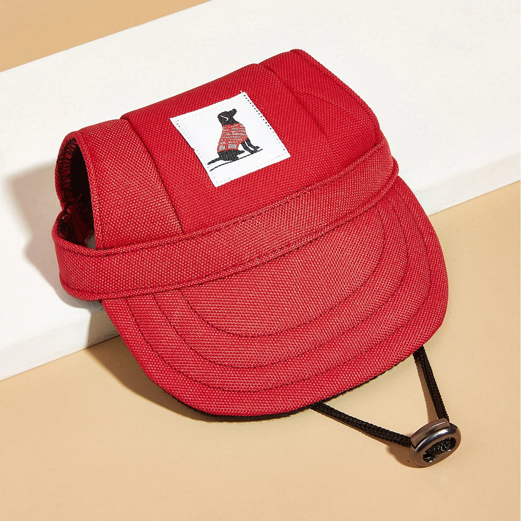 Dog Sun Hat – Adjustable Canvas Baseball Cap for Small & Medium Dogs
