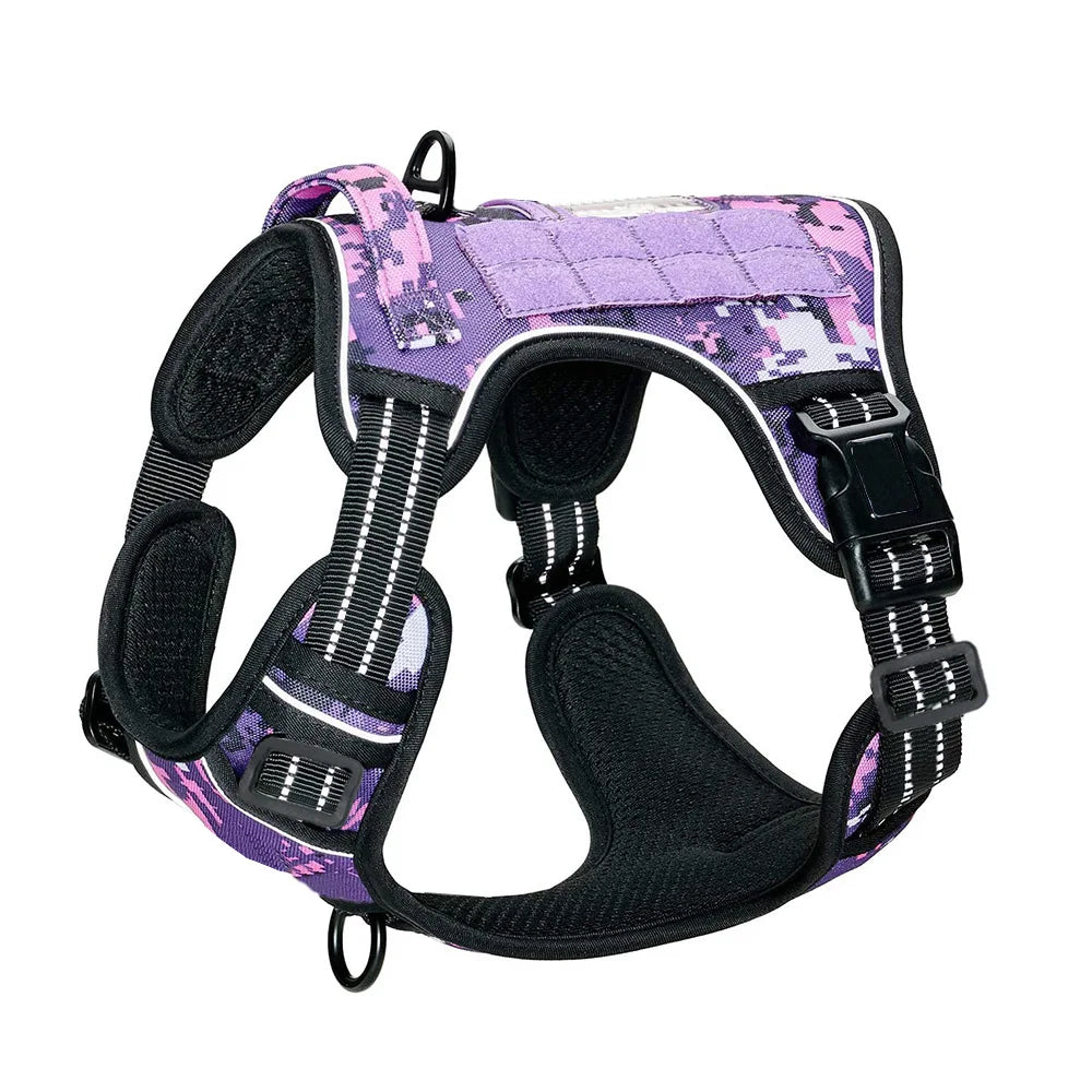 Tactical No-Pull Dog Harness – Durable Military-Style Vest with Reflective Straps