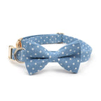 DDPaws  Bowtie Collar / XS Designed Blue Denim Plaid Set [Made-to-Order]