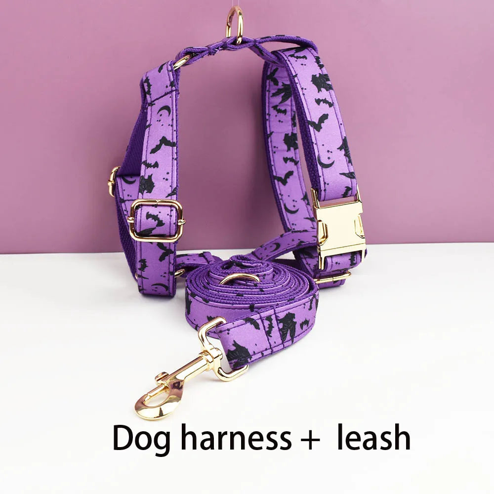 Violet Personalized Dog Collar, Leash & Harness Set