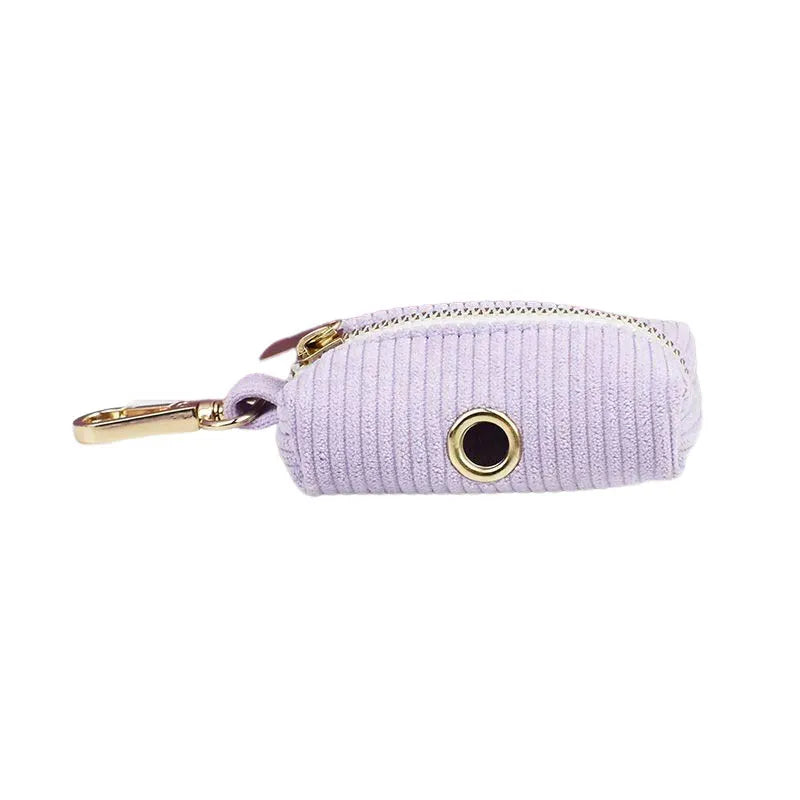 Purple Corduroy Dog Collar Leash and Harness Set