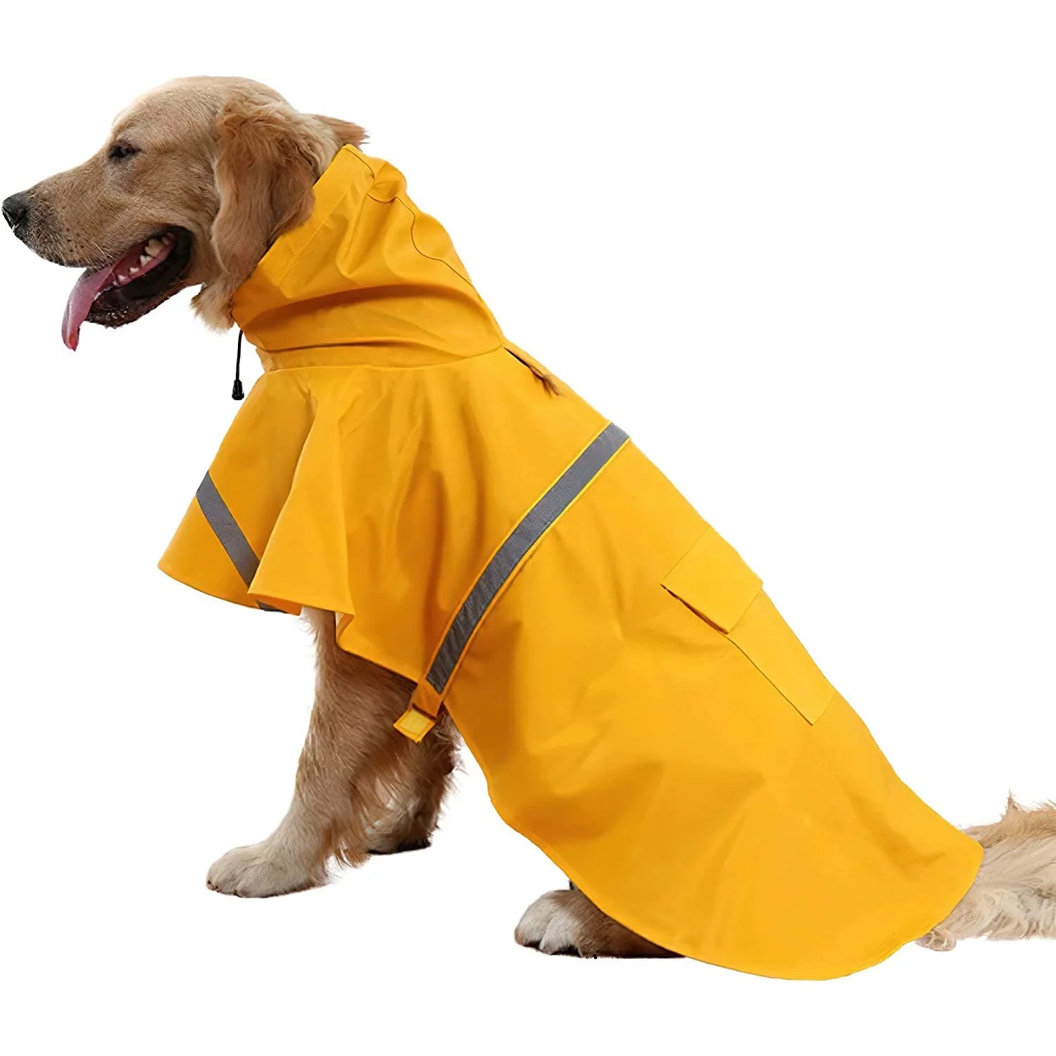 Fashionable Hooded Dog Raincoat – Reflective Cape-Style Waterproof Coat