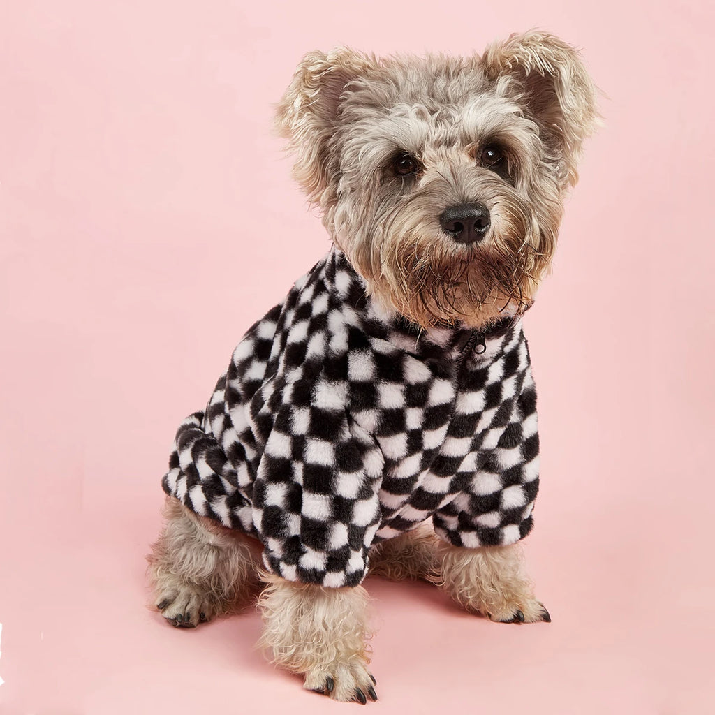 Luxury Plaid Dog Coat – Warm Winter Jacket for Small & Medium Dogs
