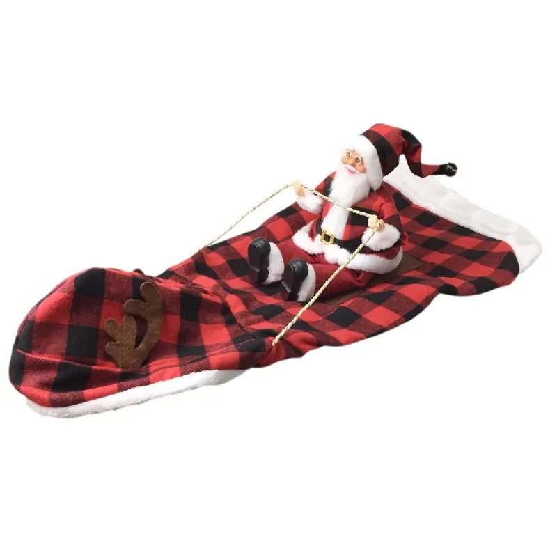 Santa Claus Riding Dog Costume – Funny Christmas Outfit for Small, Medium & Large Dogs