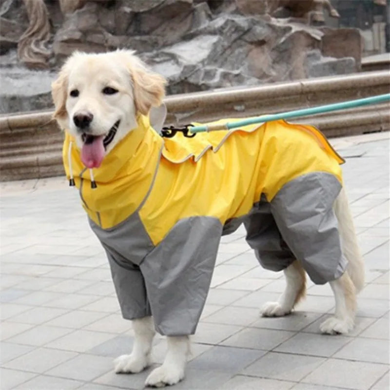 Waterproof Dog Raincoat – PU Hooded Rain Jumpsuit for Small to Large Dogs