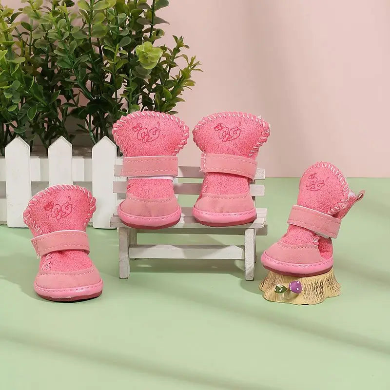 Pet Snow Boots – Soft Cotton Winter Shoes for Small Dogs & Cats