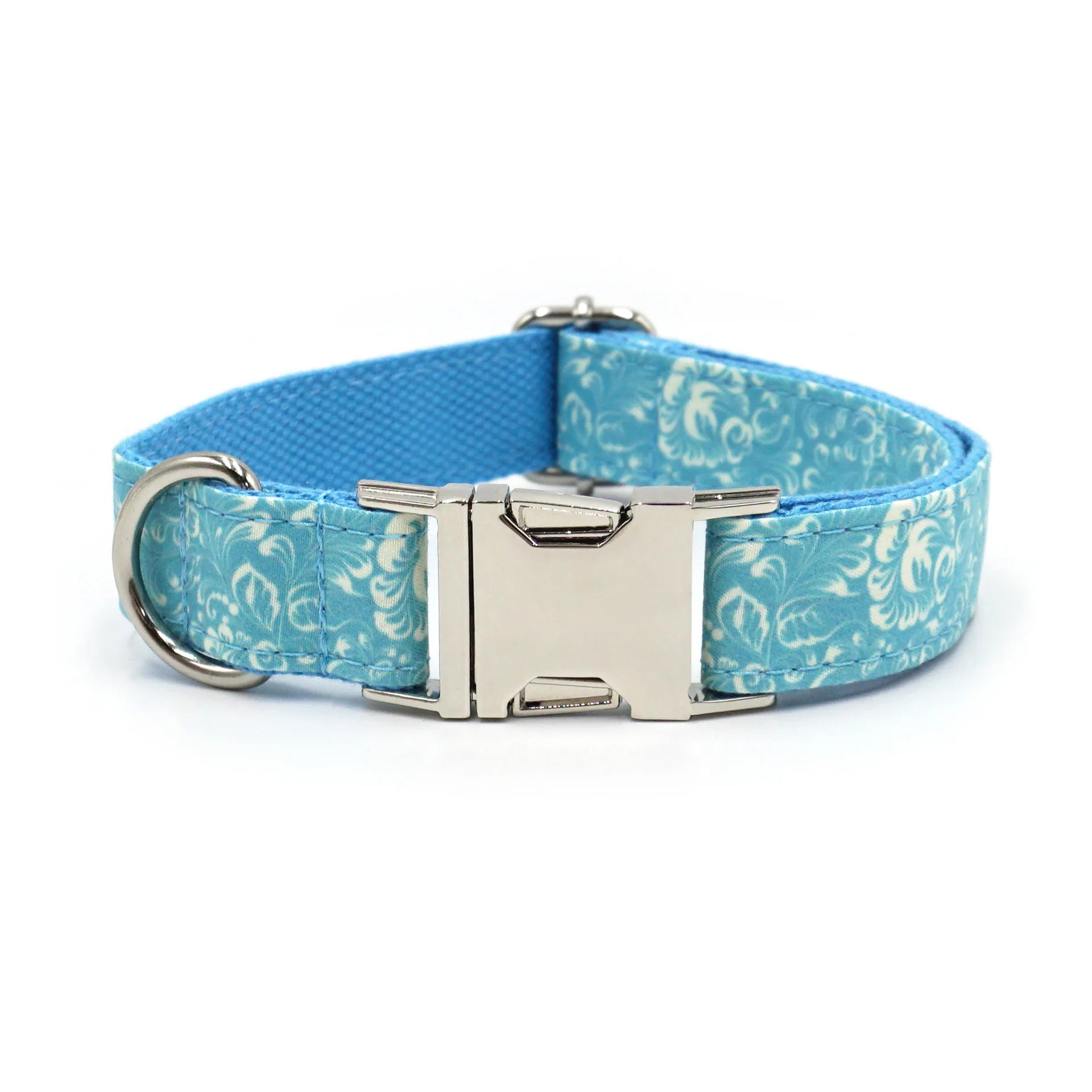 Multi Personalized Print Floral Cotton Adjustable Dog Collars -  Engravable