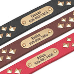 Genuine Leather Dog Collar – Personalized Spiked Studded Design for Small, Medium & Large Dogs
