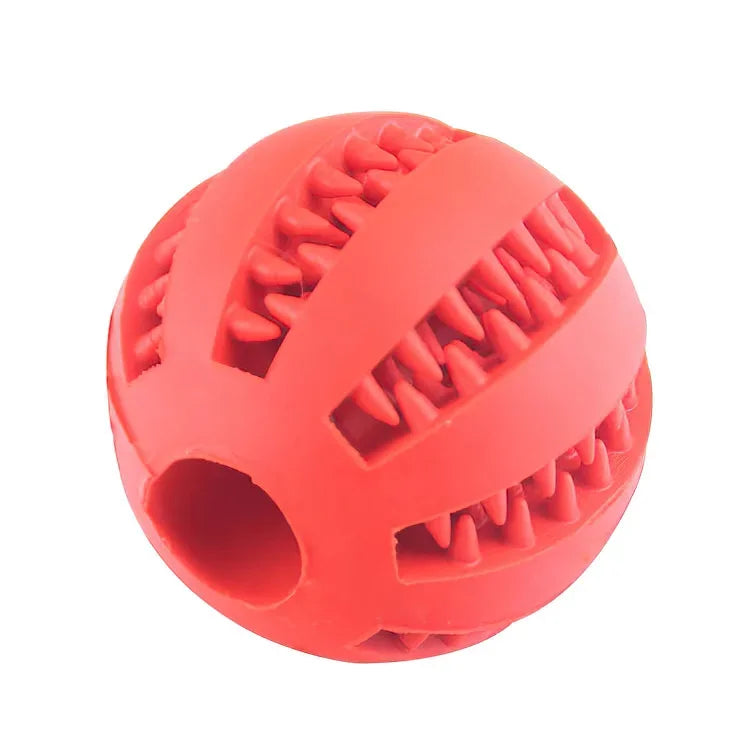 Rubber Dog Ball Toy – Interactive Chew & Food Dispensing Ball for Small Dogs