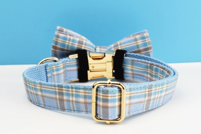 Plaid Personalized Dog Collar, Leash & Harness Set