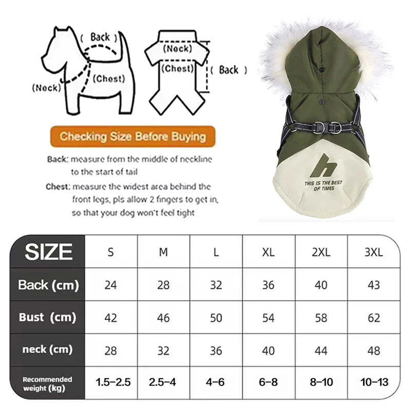 Fleece Hooded Dog Winter Coat – Soft Plush Cotton Vest for Warmth and Comfort
