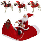 Santa Claus Riding Dog Costume – Funny Christmas Outfit for Small, Medium & Large Dogs