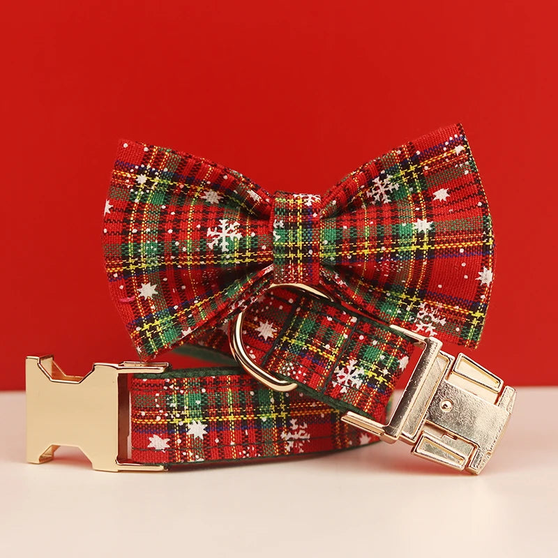 Christmas Personalized Dog Collar, Leash & Harness Set