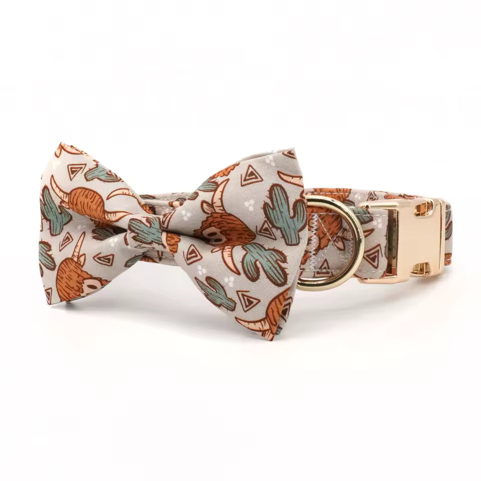 Wild Cactus Dog Collar and Leash Set