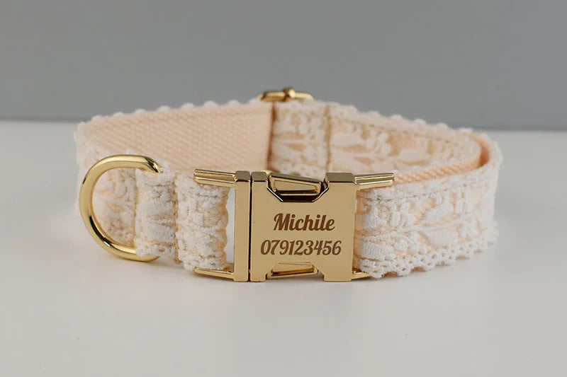 Lace Personalized Dog Collar, Leash & Harness Set