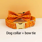 DDPaws  Bowtie Collar / XS Halloween Pumpkin Print Set