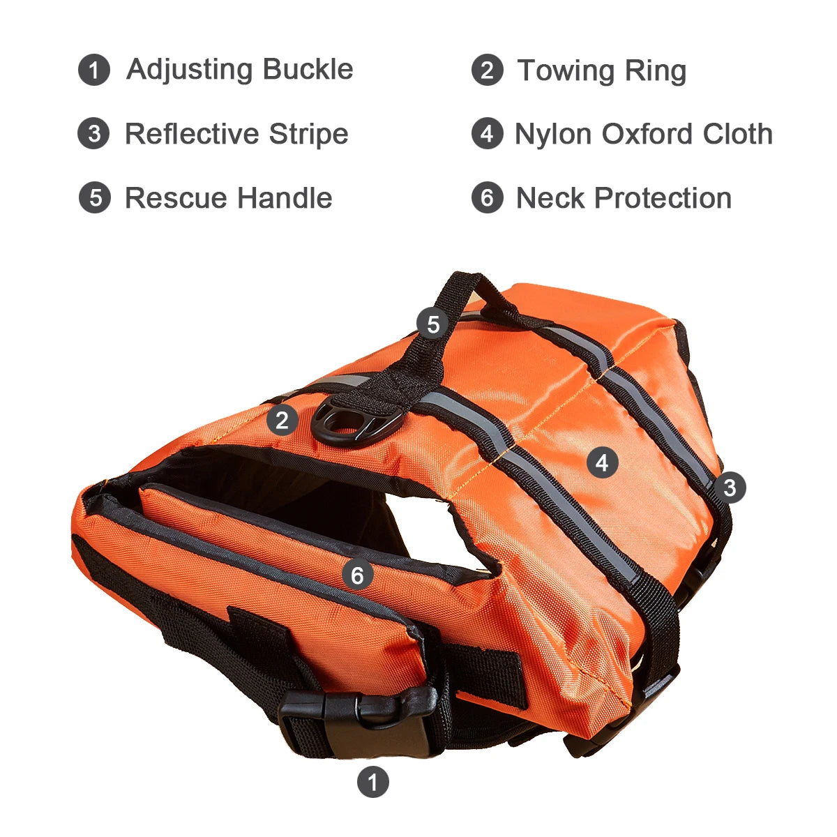 Reflective Dog Life Jacket – Adjustable Buoyancy Vest for Swimming, Boating & Surfing (All Sizes)