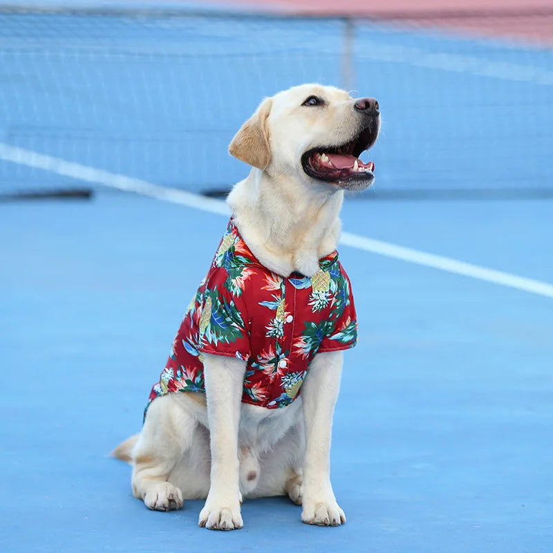 Hawaiian Beach Dog T-Shirt – Lightweight Summer Outfit for Small Dogs & Cats