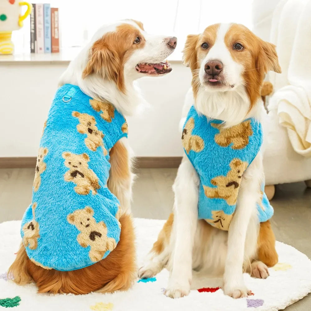 Plush Winter Dog Coat – Warm Pet Clothing for Medium & Large Dogs
