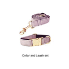 DDPaws  Collar + Leash / XS Deep Purple Velvet Set