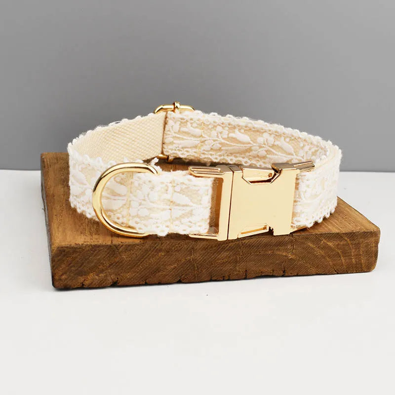 Lace Personalized Dog Collar, Leash & Harness Set