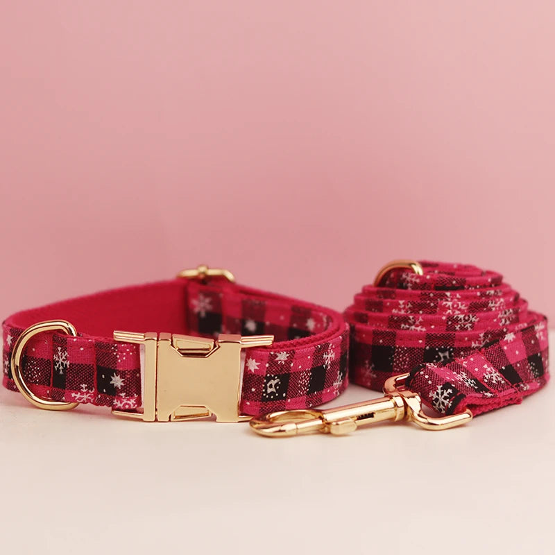 Christmas Personalized Dog Collar, Leash & Harness Set