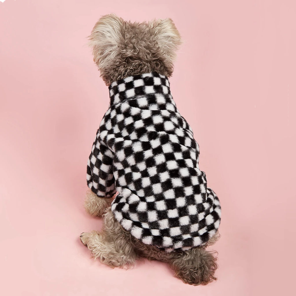 Luxury Plaid Dog Coat – Warm Winter Jacket for Small & Medium Dogs