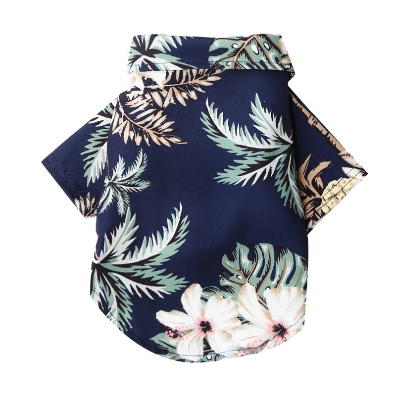 Hawaiian Beach Dog Shirt – Lightweight Summer Pet T-Shirt for Small & Medium Dogs