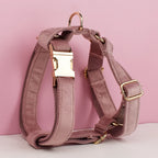 Light Purple Velvet Personalized Dog Collar, Leash & Harness Set