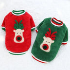 Christmas Dog Hoodie – Warm Winter Pet Costume with Santa & Elk Design