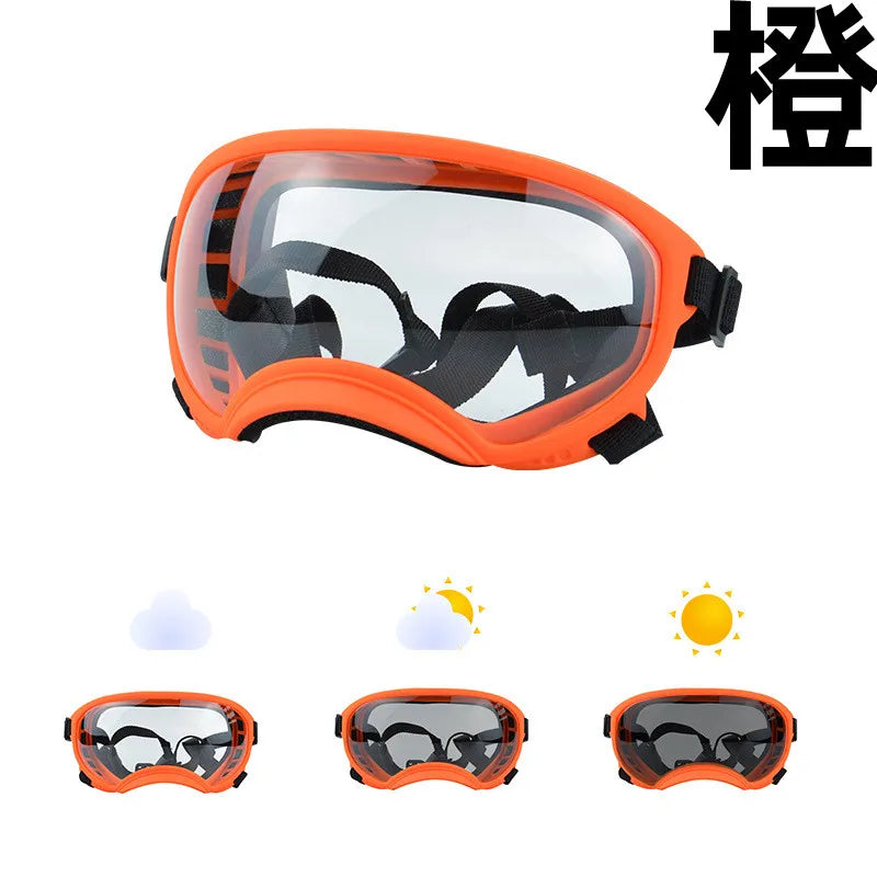 Color-Changing Dog Sunglasses – UV-Resistant Goggles for Outdoor Protection
