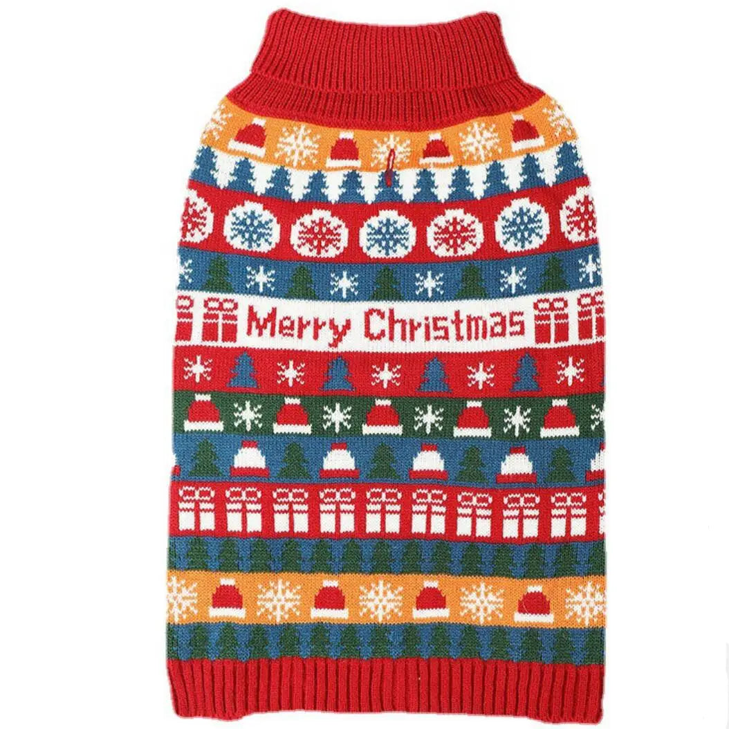 Thick Winter Dog Sweater – Warm Turtleneck Christmas Pullover for Small & Medium Dogs