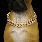 Diamond Cuban Chain Pet Collar – Luxury Gold, Silver & Rose Gold Necklace for Dogs & Cats