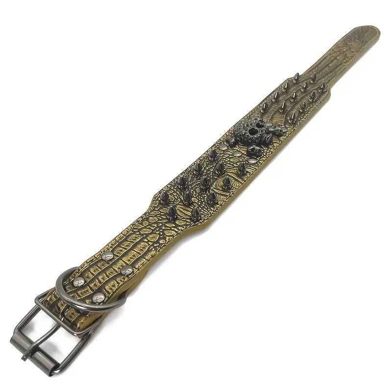 Spiked Dog Collar – Adjustable PU Leather Collar for Small, Medium & Large Dogs