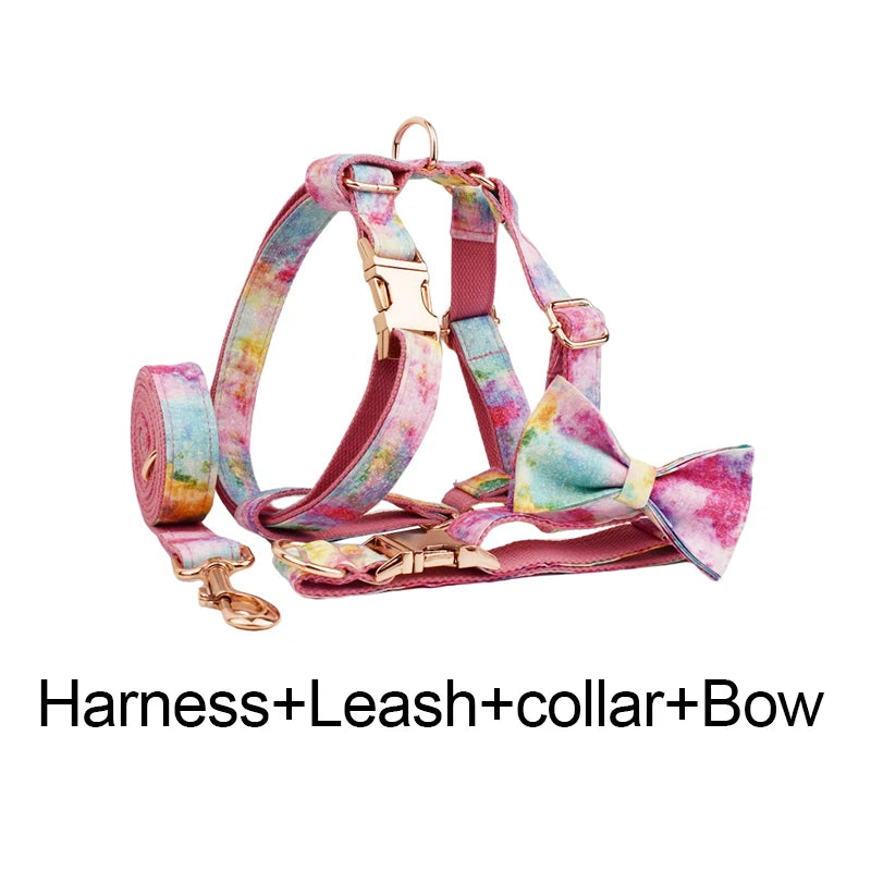 Personalized Dog Collar, Leash & Harness Set