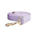 Purple Corduroy Dog Collar Leash and Harness Set