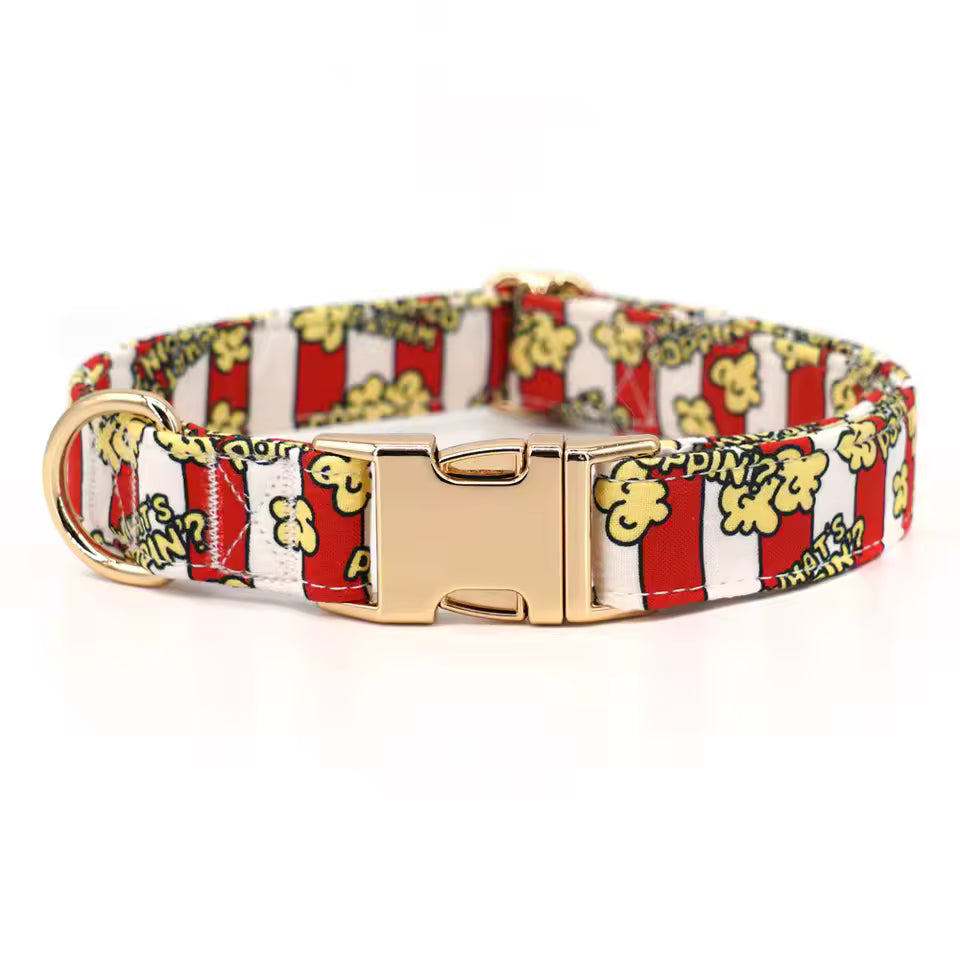 Pupcorn Party Dog Collar and Leash Set