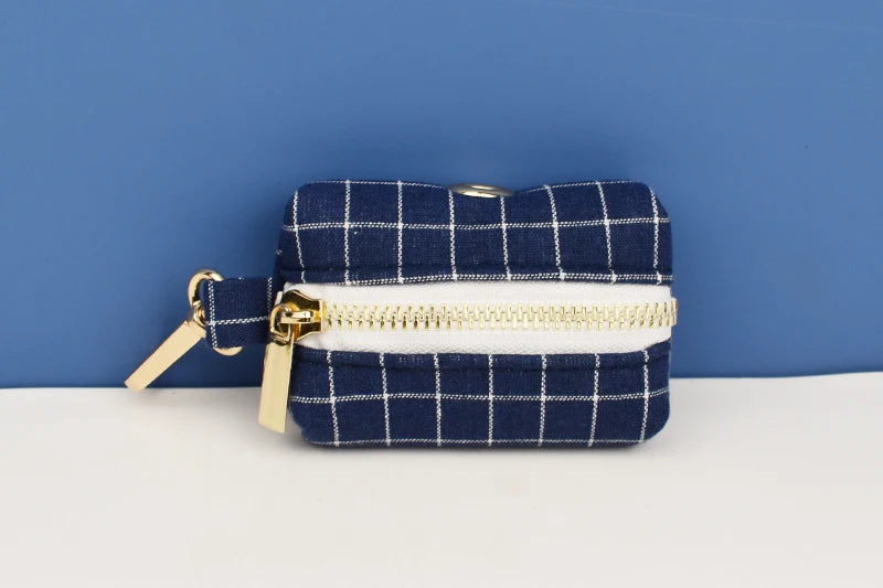 Grid Dark Blue Personalized Dog Collar, Leash & Harness Set