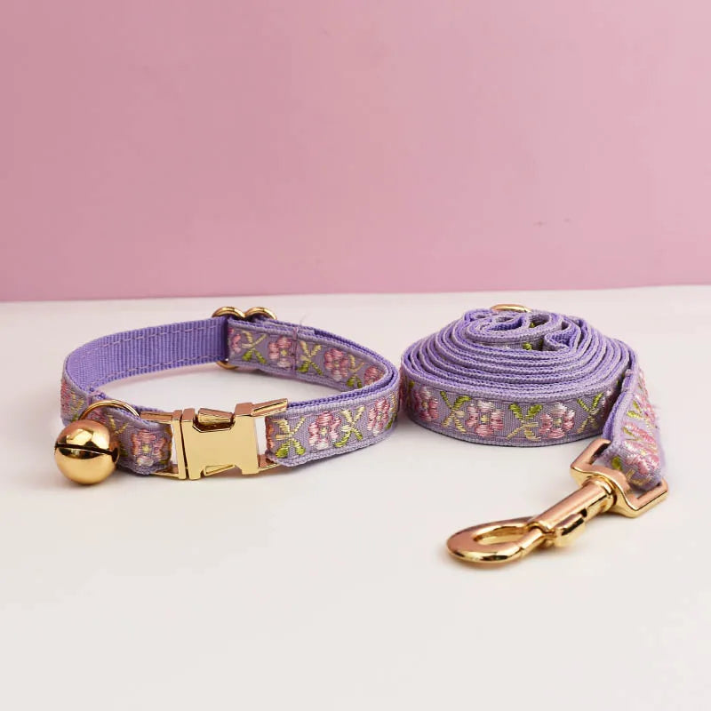 Cute Cat Collar, Harness & Leash Set – Personalized Engraved Nameplate, Padded