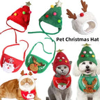 Christmas Pet Hat & Bandana Set – Cute Holiday Costume for Small Dogs & Cats